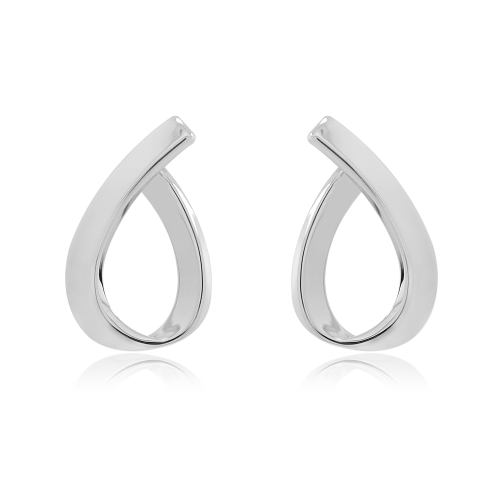 Oval Polished Hoops Post Earrings